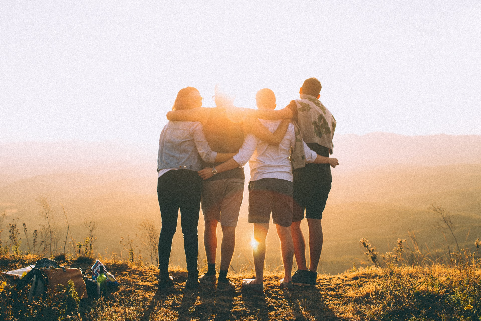 friends hugging each other