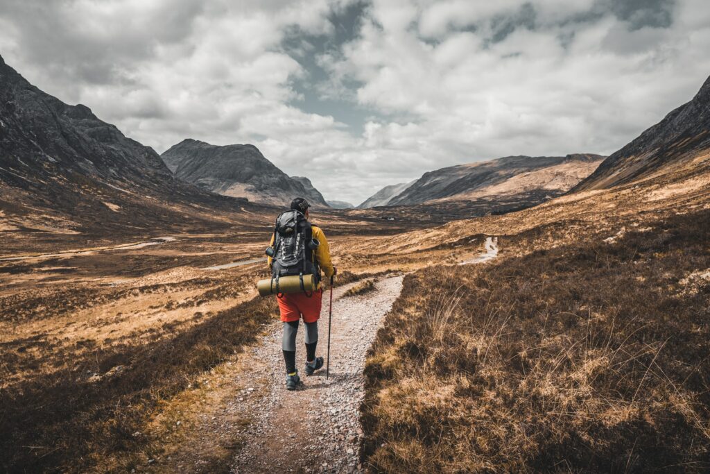 man hiking