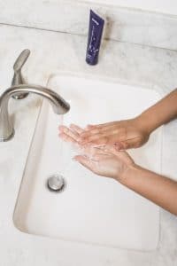 washing hands