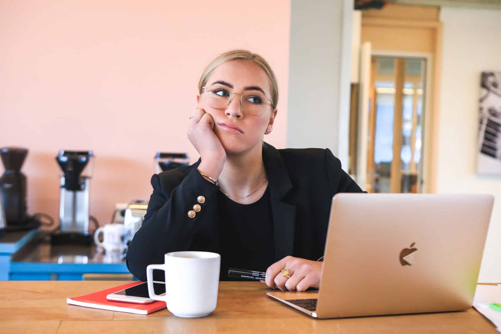 a woman and laptop