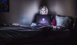 woman working on laptop