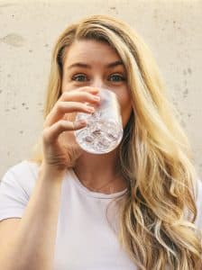 woman drinks water