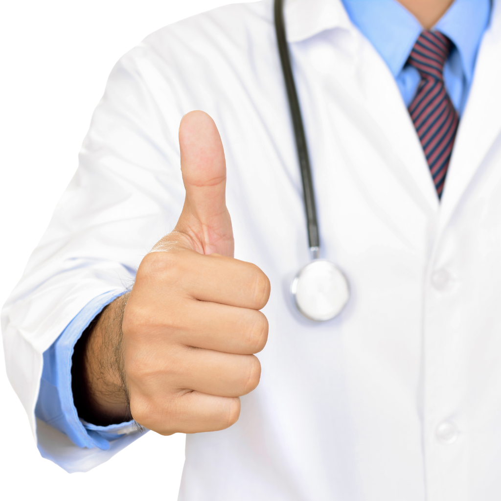 TMS for Anxiety: Exploring Its Effectiveness and Benefits 2 Doctor giving thumbs up, symbolizing FDA support and clinical promise of TMS for anxiety.