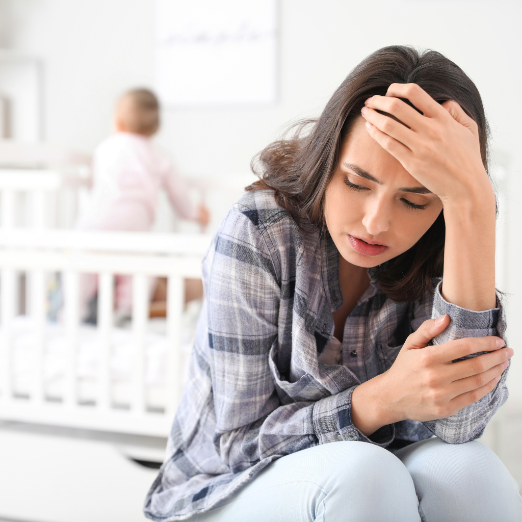 The Impact of Hormonal Changes on Women’s Mental Health 1 New mother feeling overwhelmed or anxious due to hormonal changes after childbirth.