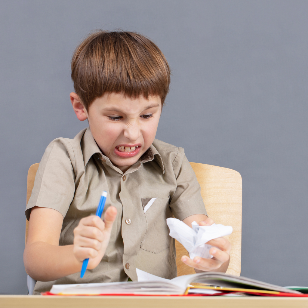 Recognizing and Supporting Bipolar Disorder in Children 1 Child frustrated with schoolwork, showing signs of bipolar disorder.