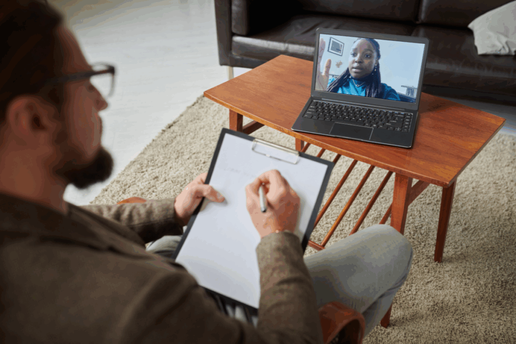 Animo Sano Psychiatry Partners with Concert Health to Expand Collaborative Care Access 1 counselor and his patient during their online therapy session