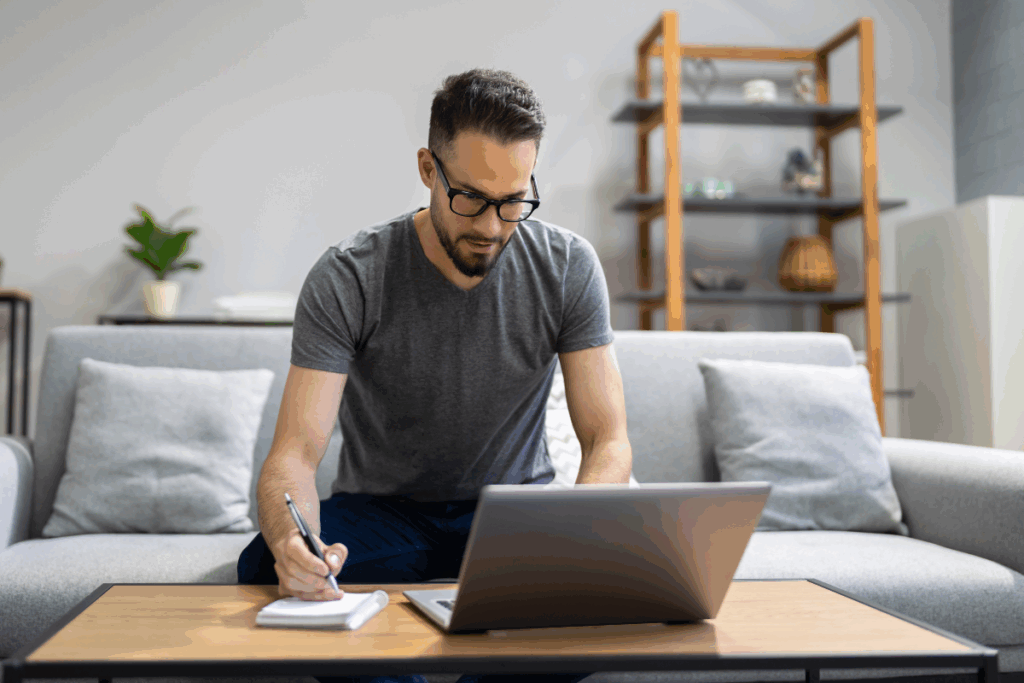A guy doing research to check what kind of behavioral health specialist he needs for his condition