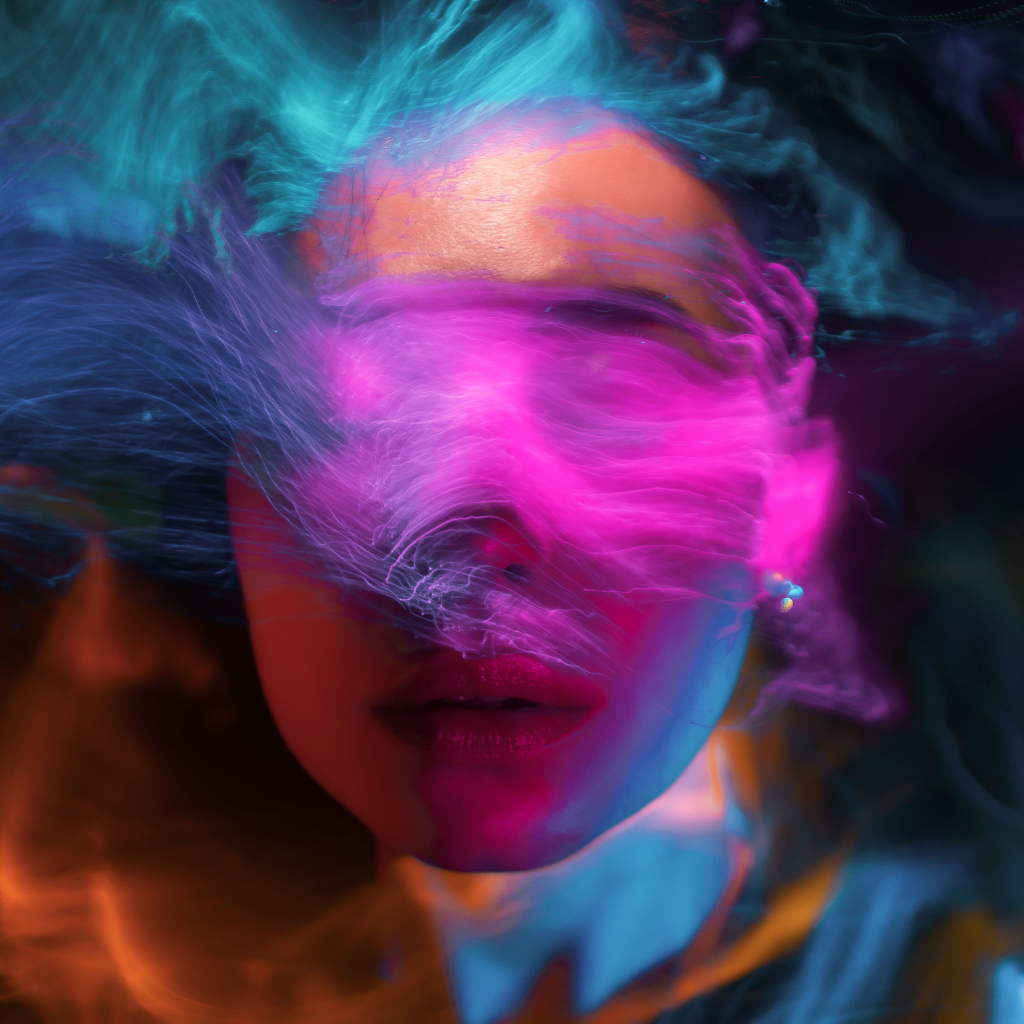 Woman experiencing vivid dreams in REM Sleep Behavior Disorder (RBD).