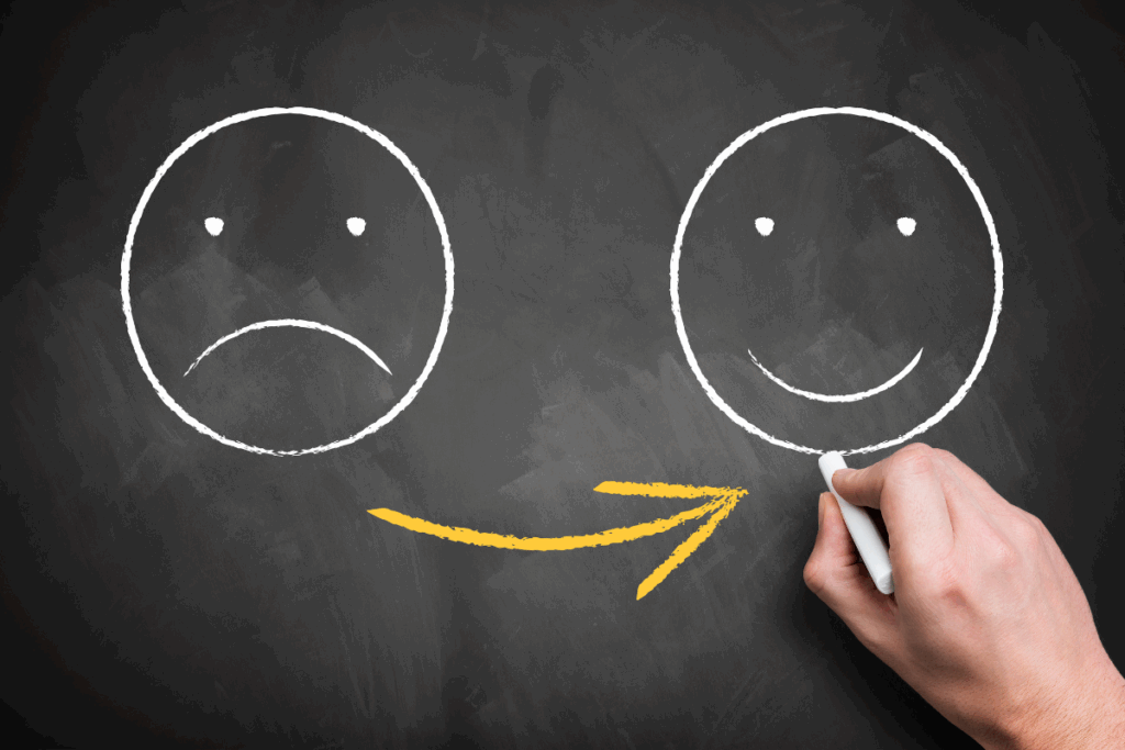Borderline Personality Disorder Treatment Psychotherapy Approaches Explained 1 Chalk drawing showing change from sadness to happiness, symbolizing emotional shifts in BPD.
