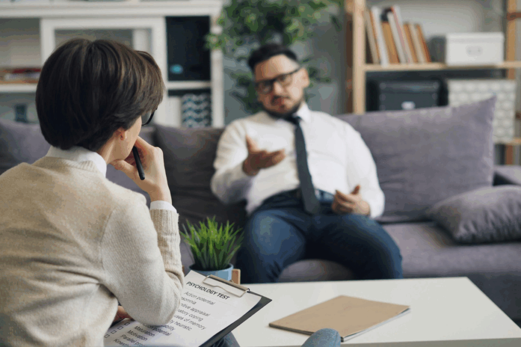 Borderline Personality Disorder Treatment Psychotherapy Approaches Explained 2 therapist and patient in conversation about treatment for borderline personality disorder.