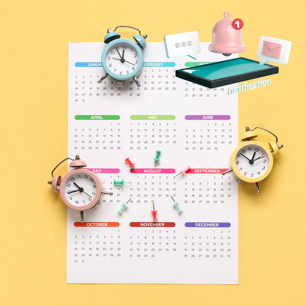 Missed Doses Of LAIs: What Happens & How To Handle It 2 Calendar with clocks and reminders for medication schedule