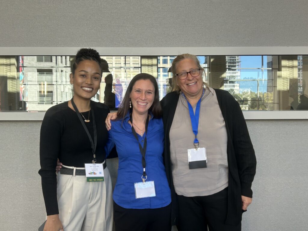Three women posing together at the CFHA Conference, including Jennifer Street, Collaborative Care Program Director at  Animo Sano Psychiatry