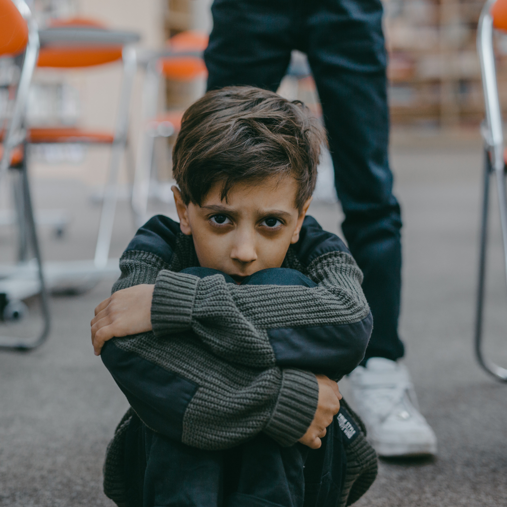 Signs of panic and emotional distress in a child at school