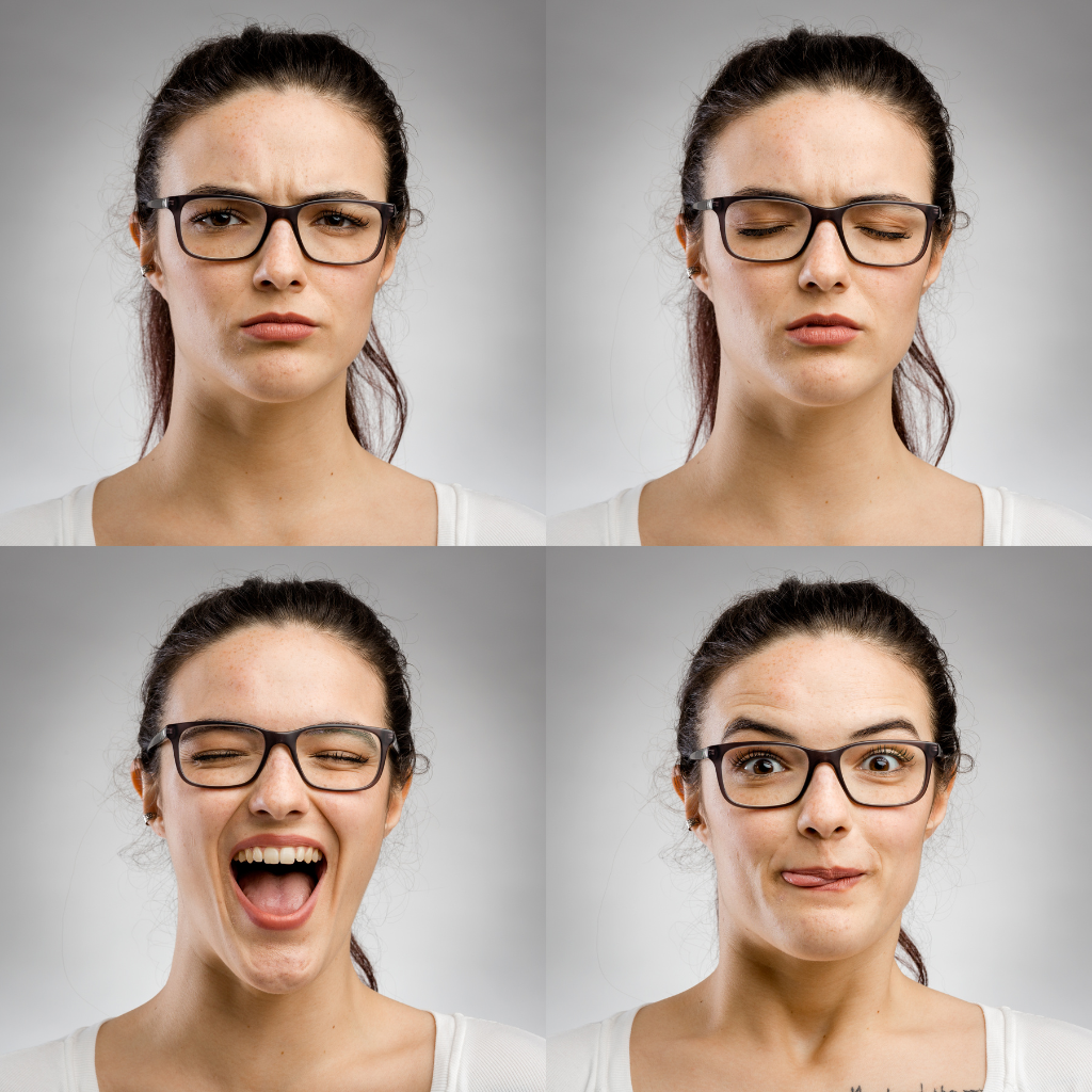 Person displaying different emotional expressions to represent frequent mood shifts