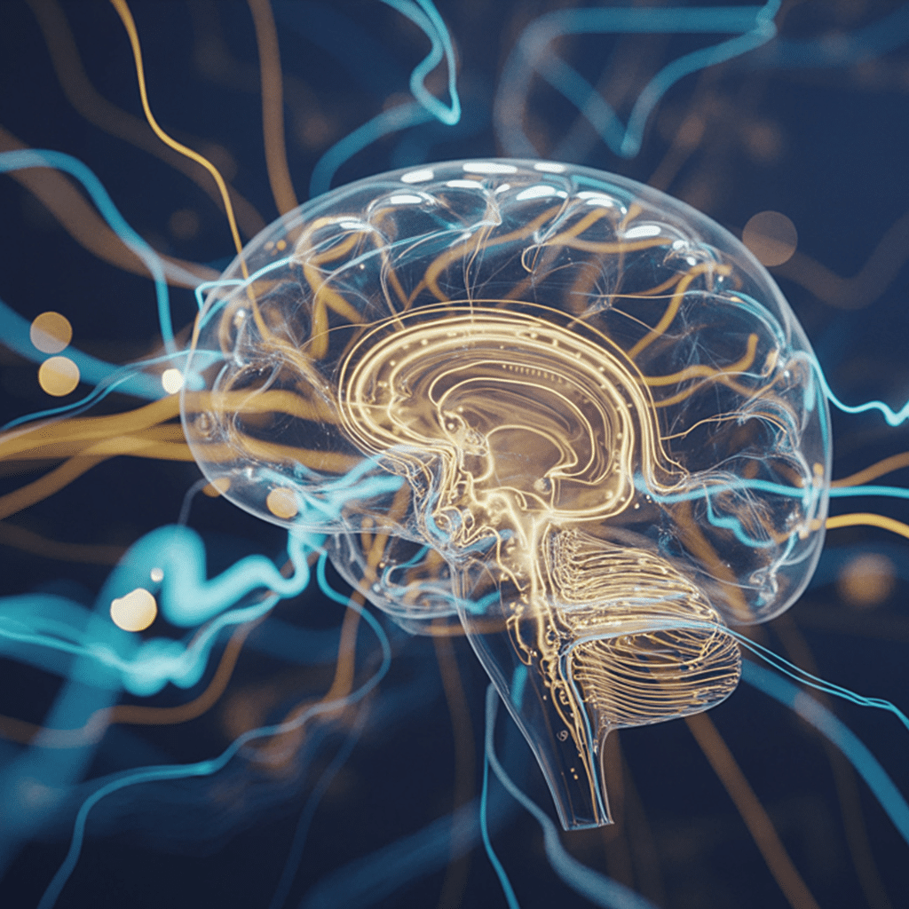 Brain illustration showing sensory overload and overstimulation.
