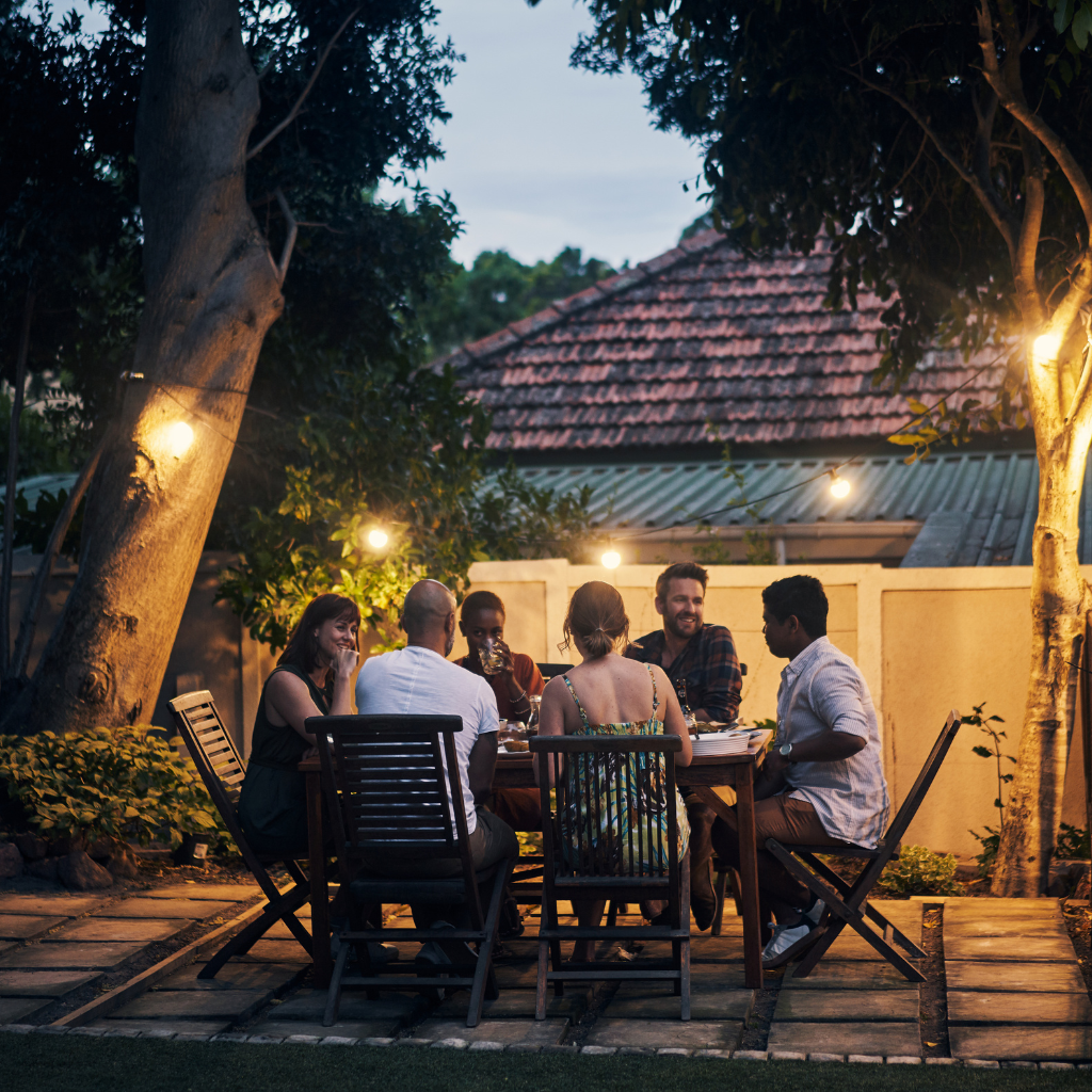 People enjoying a relaxing Sunday evening routine together outdoors.