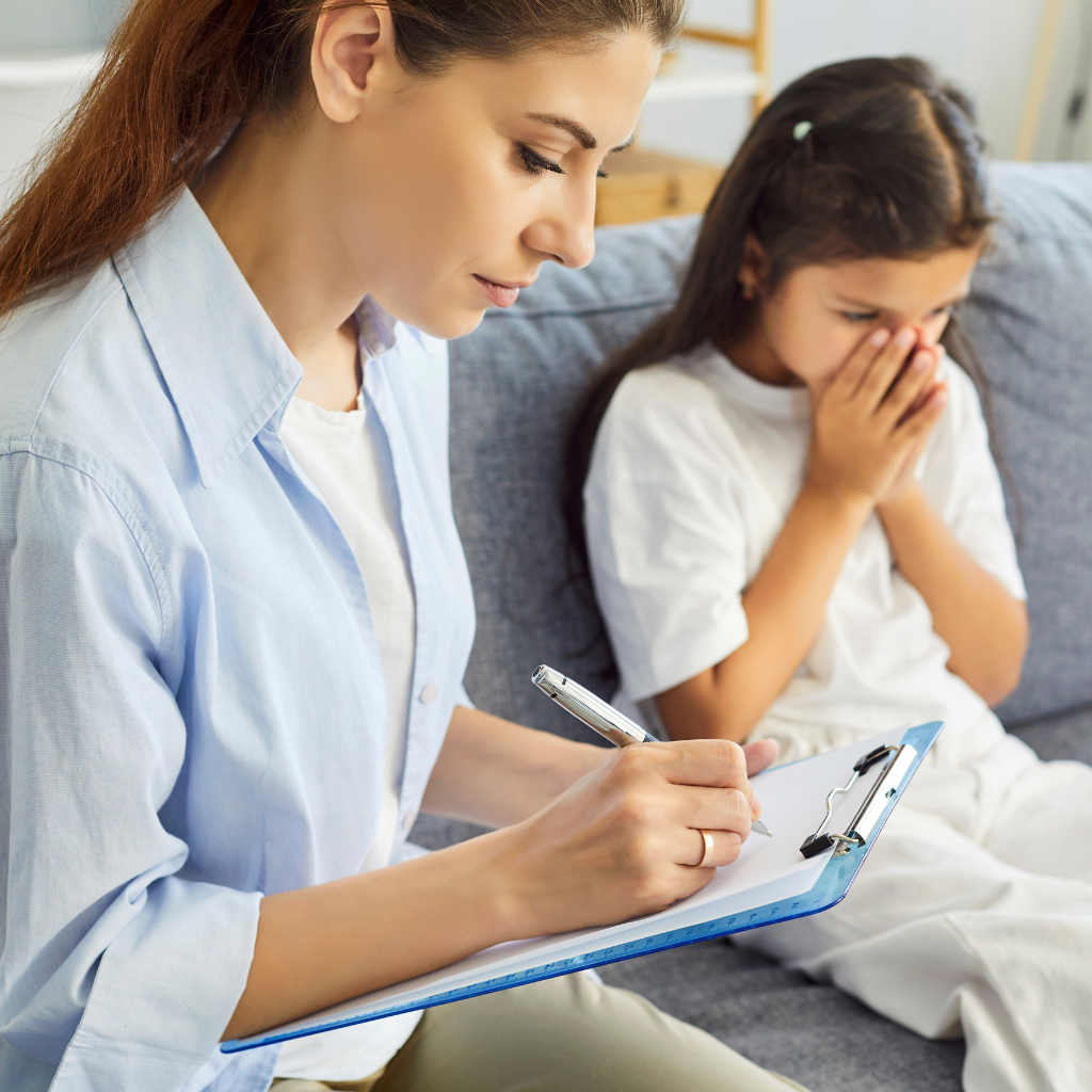 Child psychiatrist evaluating emotional meltdowns linked to executive functioning in children.