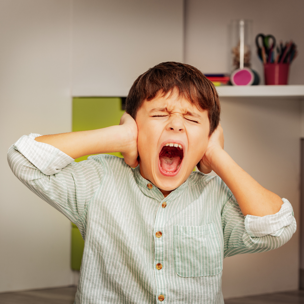 Child having an emotional outburst at home.
