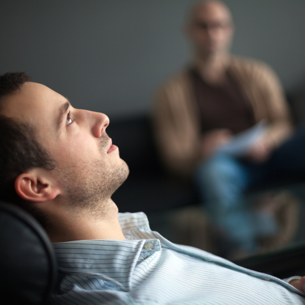 Patient discussing sleep maintenance insomnia with a mental health provider.