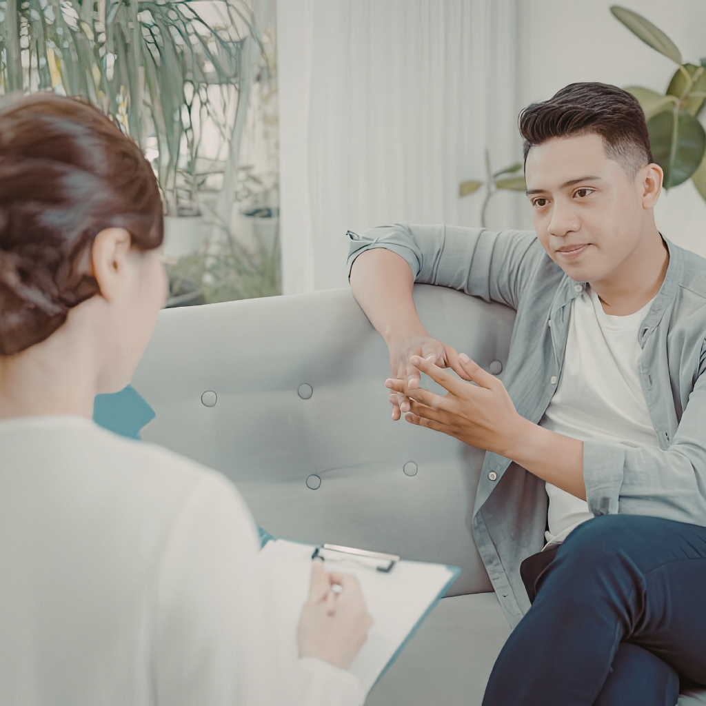 Patient discussing treatment for high functioning ADHD with a provider.