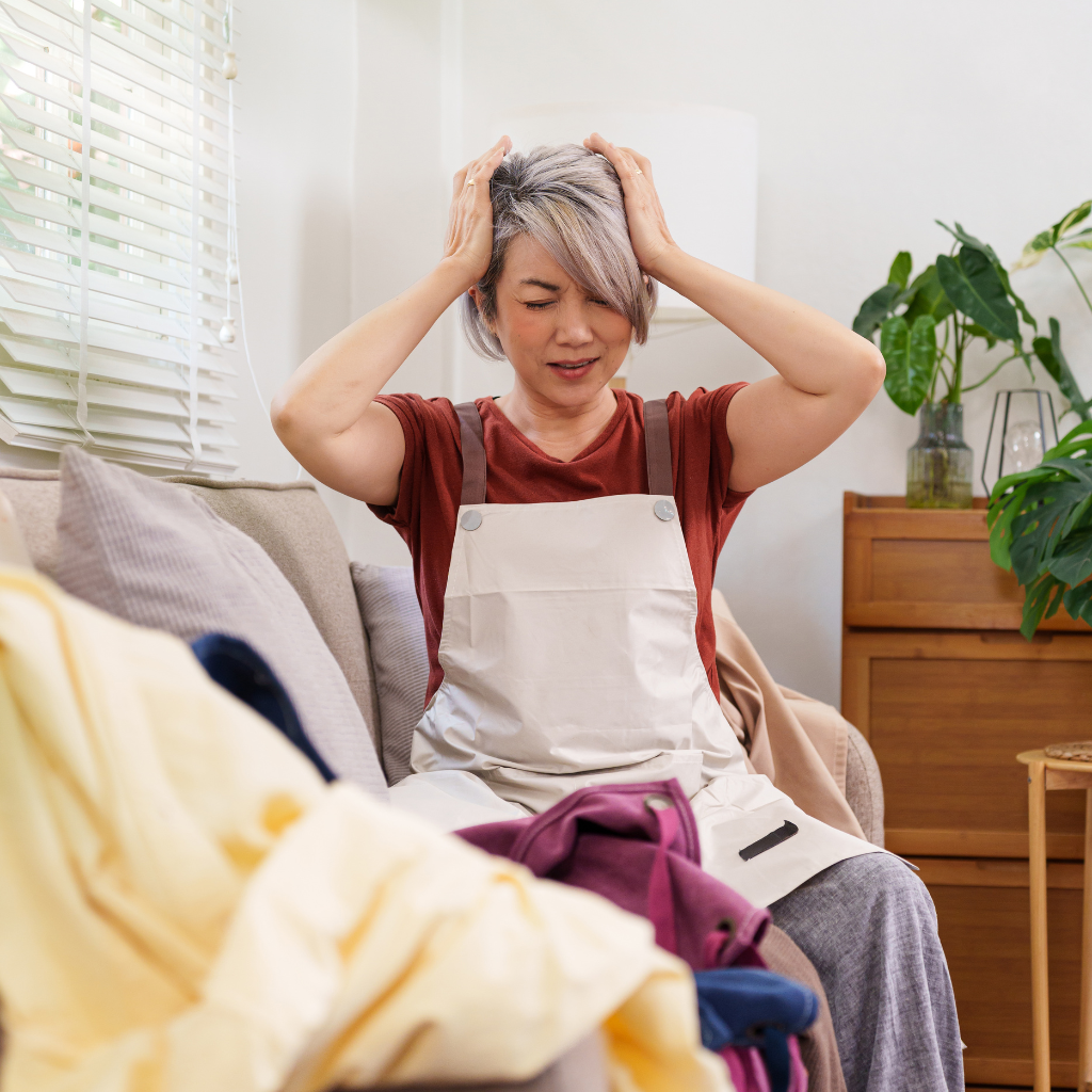 ADHD Perimenopause Women: Why ADHD Often Gets Harder During Midlife 1 Woman experiencing cognitive and emotional challenges associated with ADHD and perimenopause during hormonal changes.