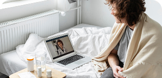 sick man having video call with doctor 2